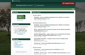 Screen capture of the D2L sanbox site previewing version 10.2.