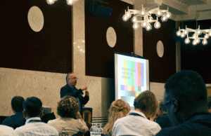 Photo of Lev Gonick giving the Keynote Address at the MSU IT Conference on June 10, 2014.