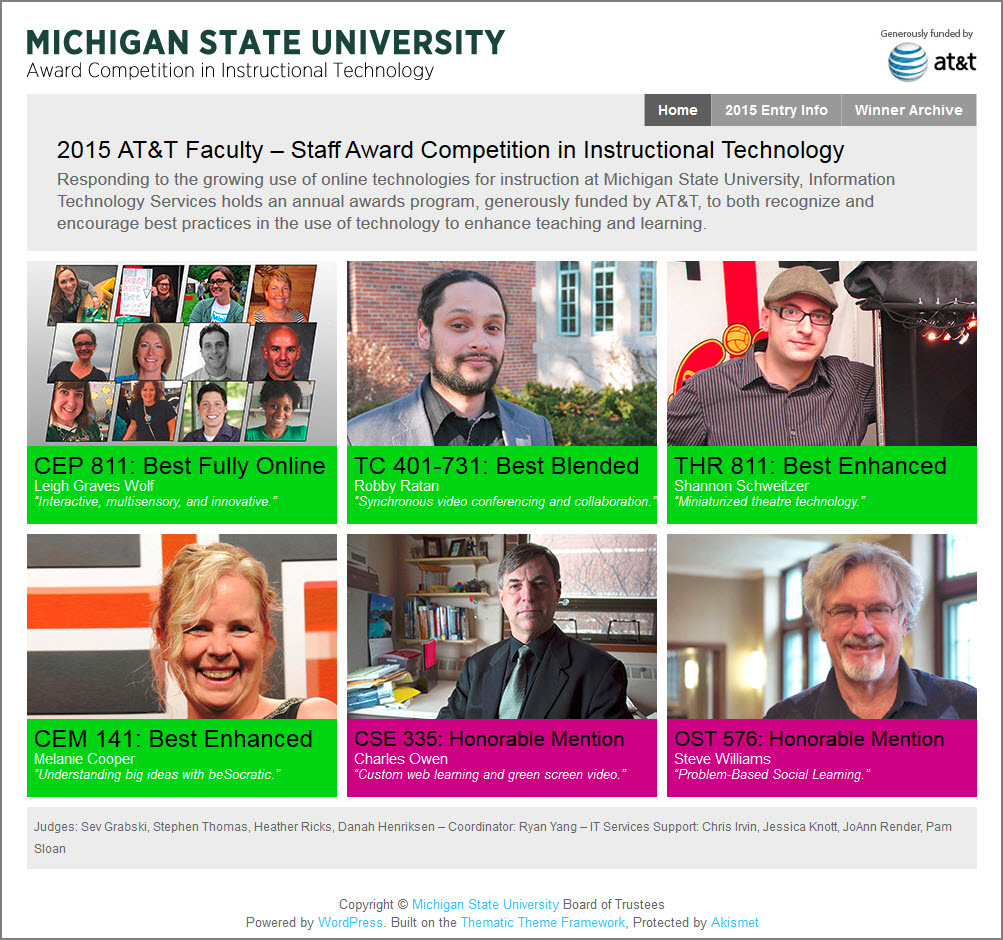 Technology at MSU MSU faculty staff recognized for use of