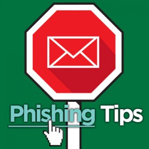 SecureIT phishing tips stop sign graphic.