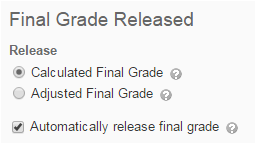 Example of box checked to automatically release final grades in the MSU D2L system