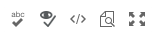 Example of new MSU D2L task bar with HTML editor icons. The accessibility icon looks like an open eye.