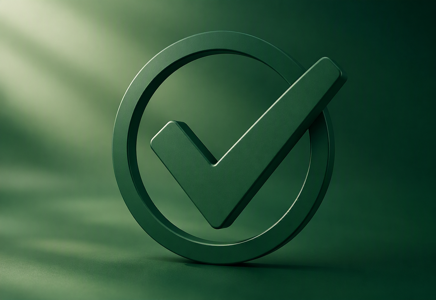 Artistic green check mark